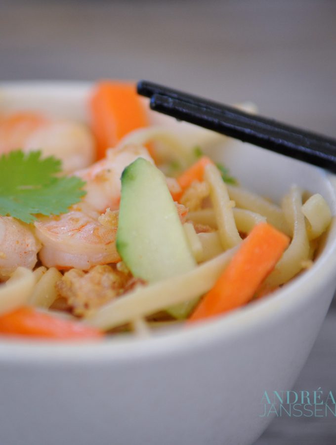 Tagliatelle met garnalen – tagliatelle with shrimp Tagliatelle met garnalen salade
