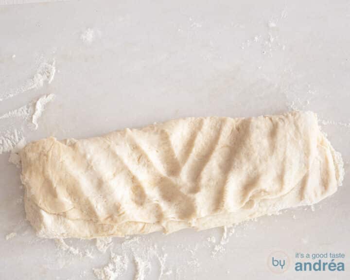 Fold the dough into thirds.