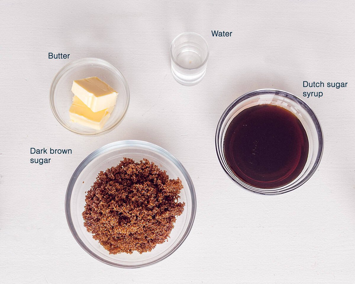 Ingredients Toffee Lollipops on a white background with text description