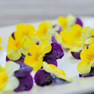 sugar flowers on a plate