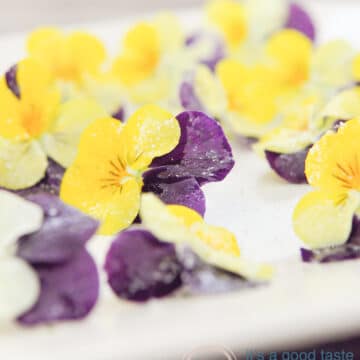 sugar flowers on a white plate