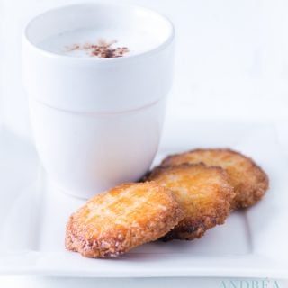 Salted butter cookies with a glass of milk