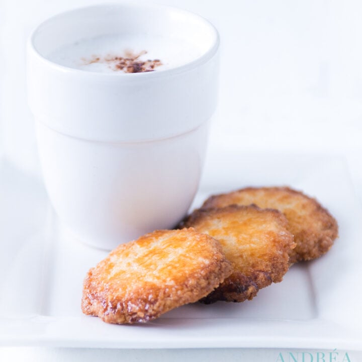 Salted butter cookies with a glass of milk