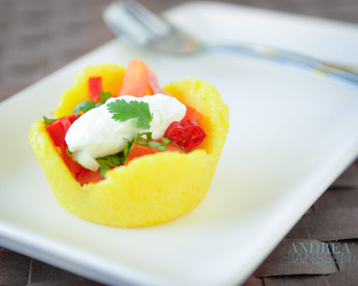 Polenta cup with an Italian tomato filling By Andrea Janssen