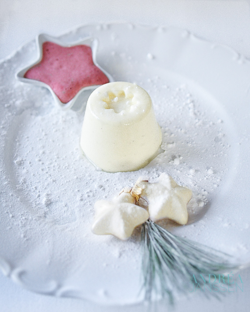 Buttermilk panna cotta with berry foam