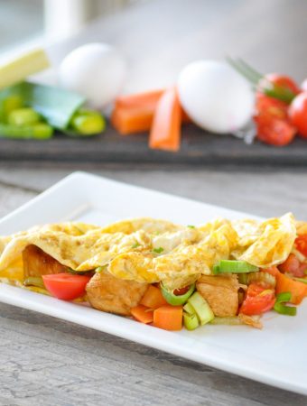GEVULDE OMELET MET KIP EN GROENTEN gevulde omelet met kip en groenten