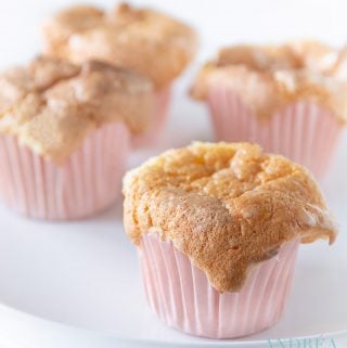 4 sweet milk cupcakes on a tart stand