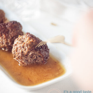 Dutch meatballs on a row