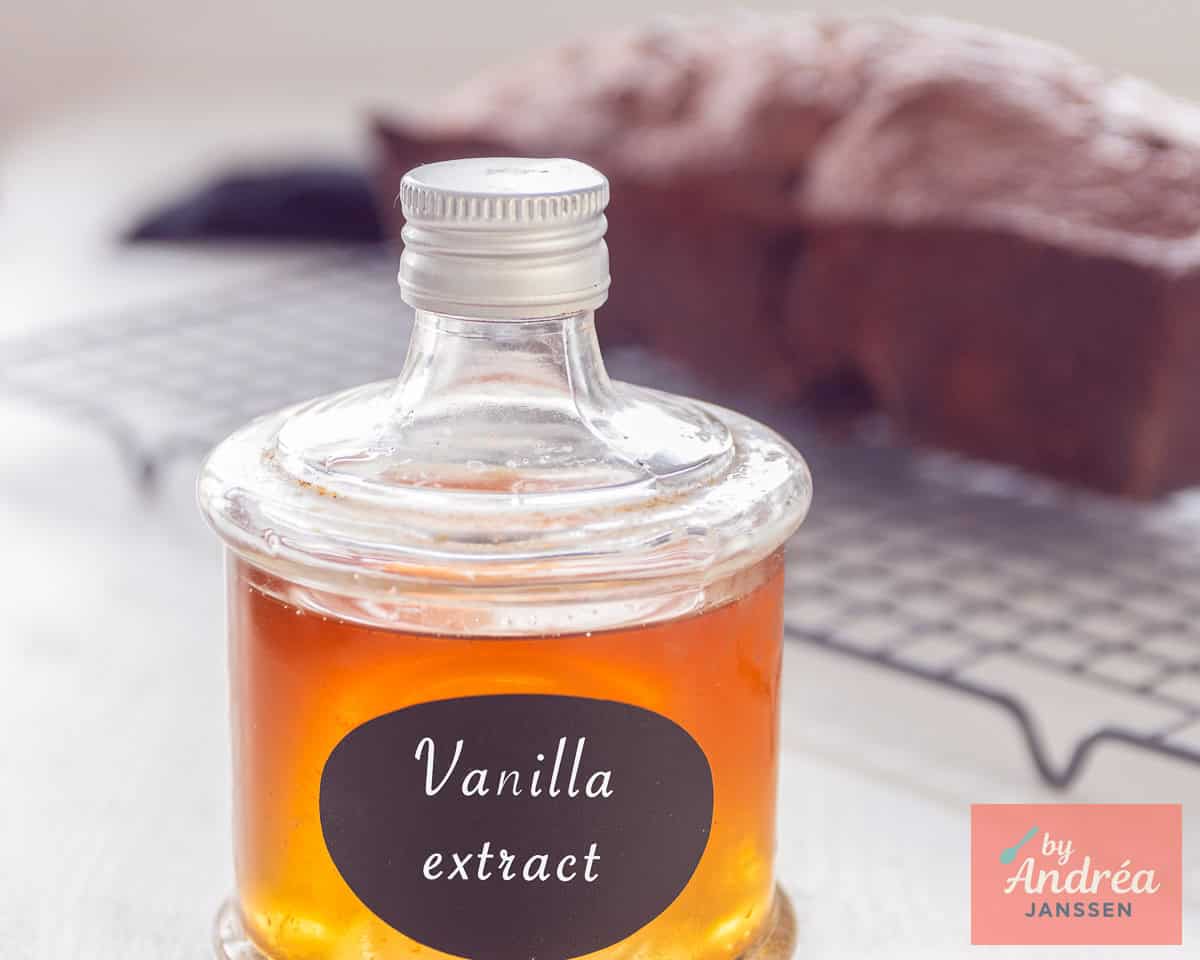 A finished bottle with vanilla extract.
