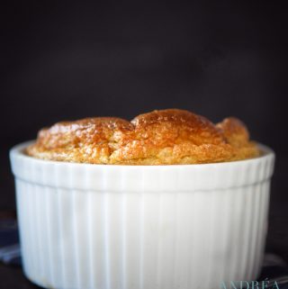 Jerusalem artichoke souffle in a ramekin