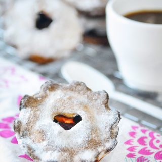 mini apple pies with a cup of coffee