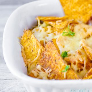 a part of a Mexican nacho casserole