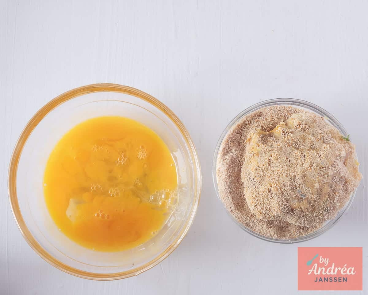 Dip the fish cakes in egg and then in bread crumbs