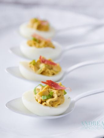 Gevulde eieren met balsamico azijn en pancetta – filled eggs with balsamic and pancetta Gevulde eieren met balsamico azijn en pancetta