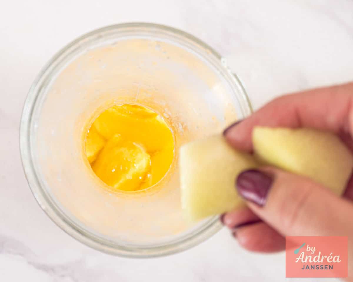 Add fresh fruit to the sangria.