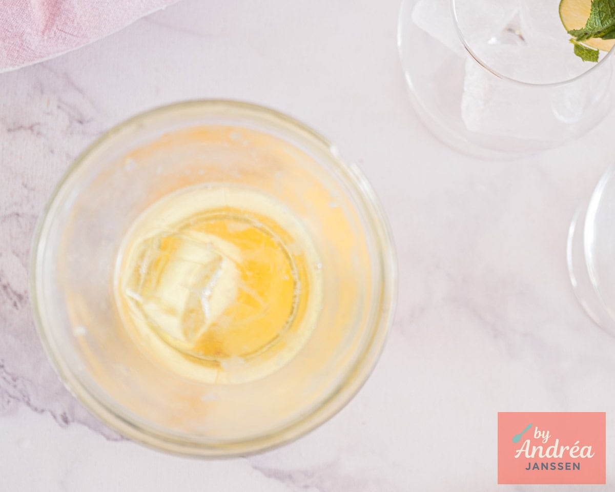 Add sparkling water to the sangria
