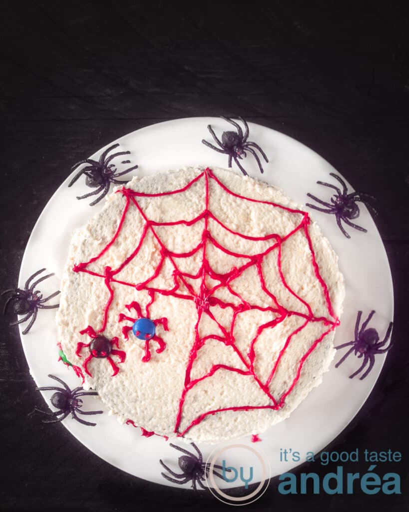 Easy Halloween Spider Web Cake