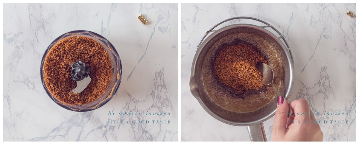 Crush the cookies and mix with melted butter