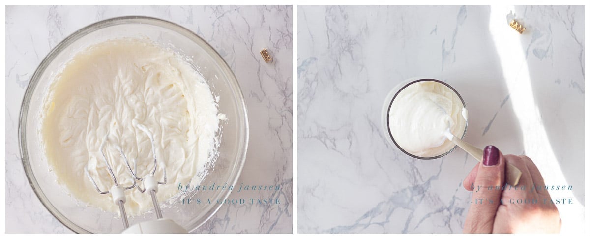 Mix the cream cheese with yogurt