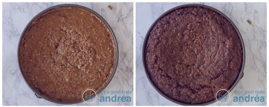 bake the cake in the oven