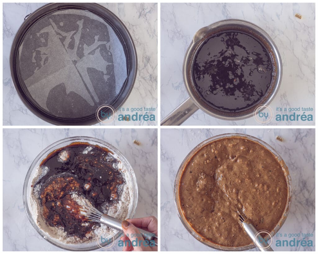 Make the batter of the gingerbread cake