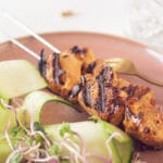 Mustard soy chicken skewers for grill and BBQ