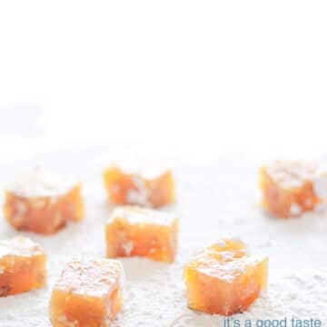 cubes of Turkish delight filled with orange and walnuts