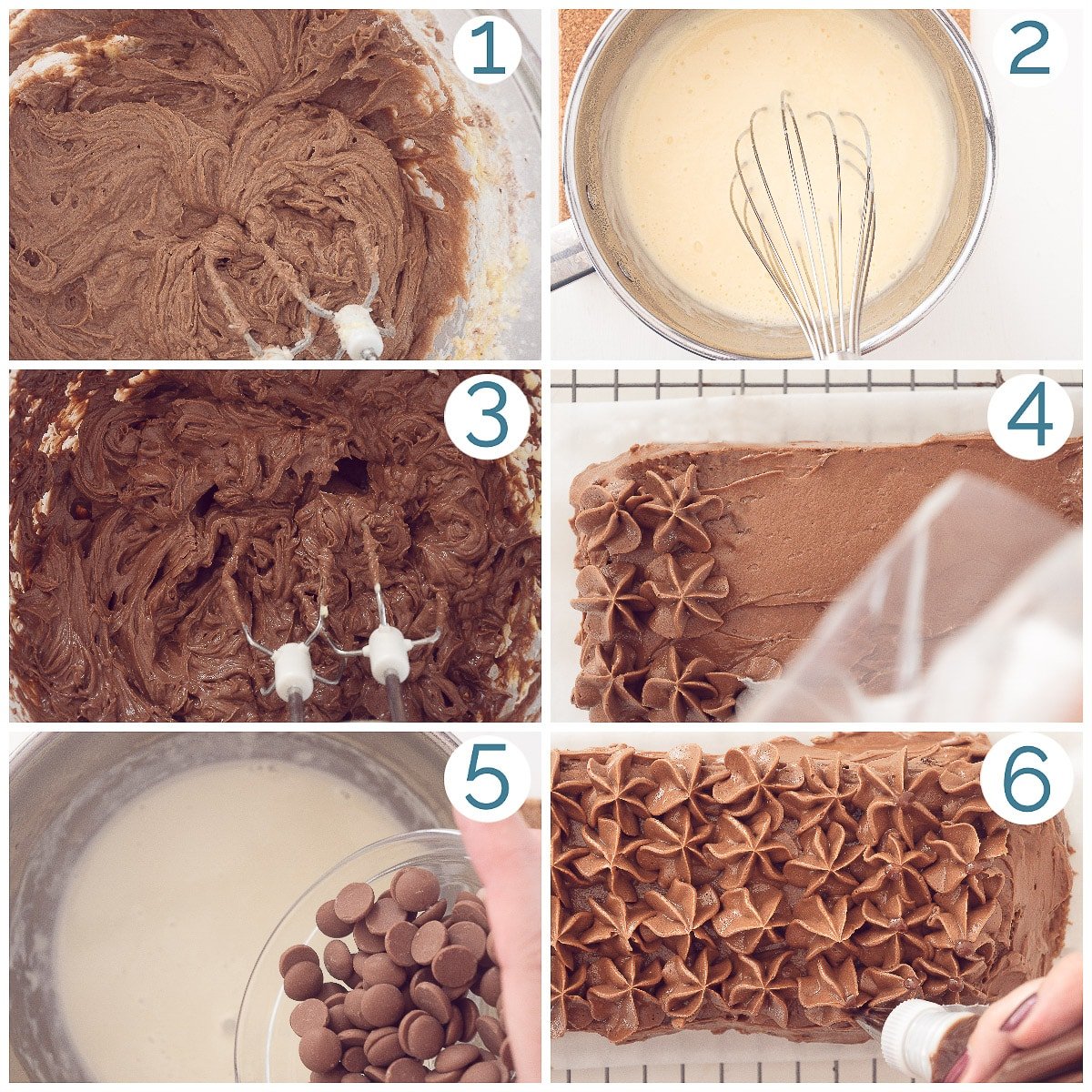 Preparation 6 photos collage Chocolate Truffle Cake