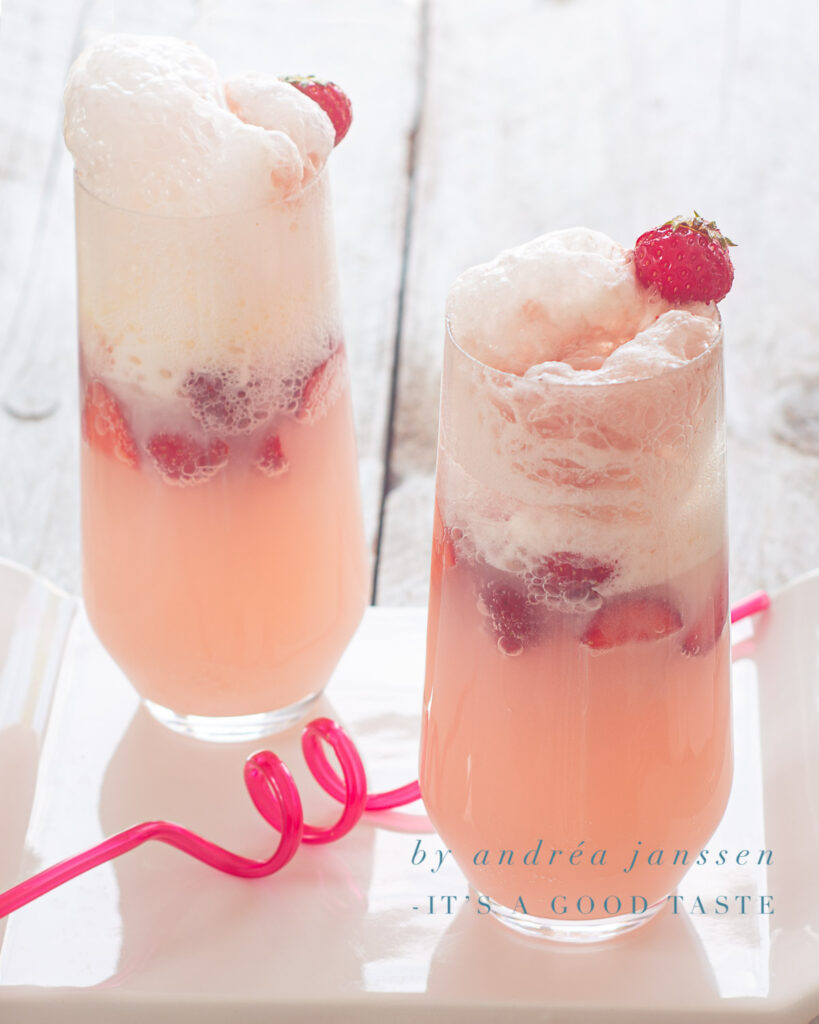 Refreshing strawberry soda ice cream