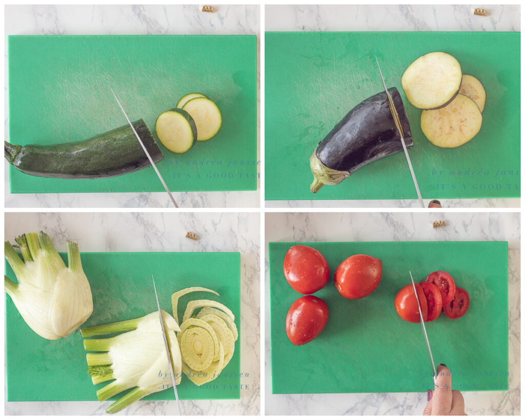 slice the vegetables
