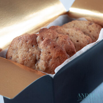 a box with German rock sugar cookies