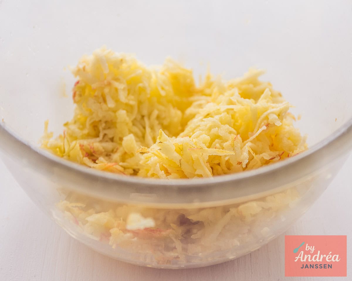 A bowl of grated apple