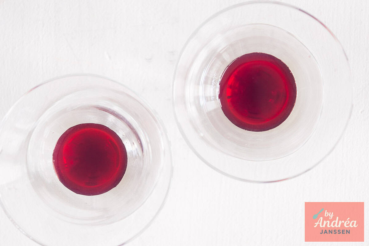 Cherry juice in a cocktail glass