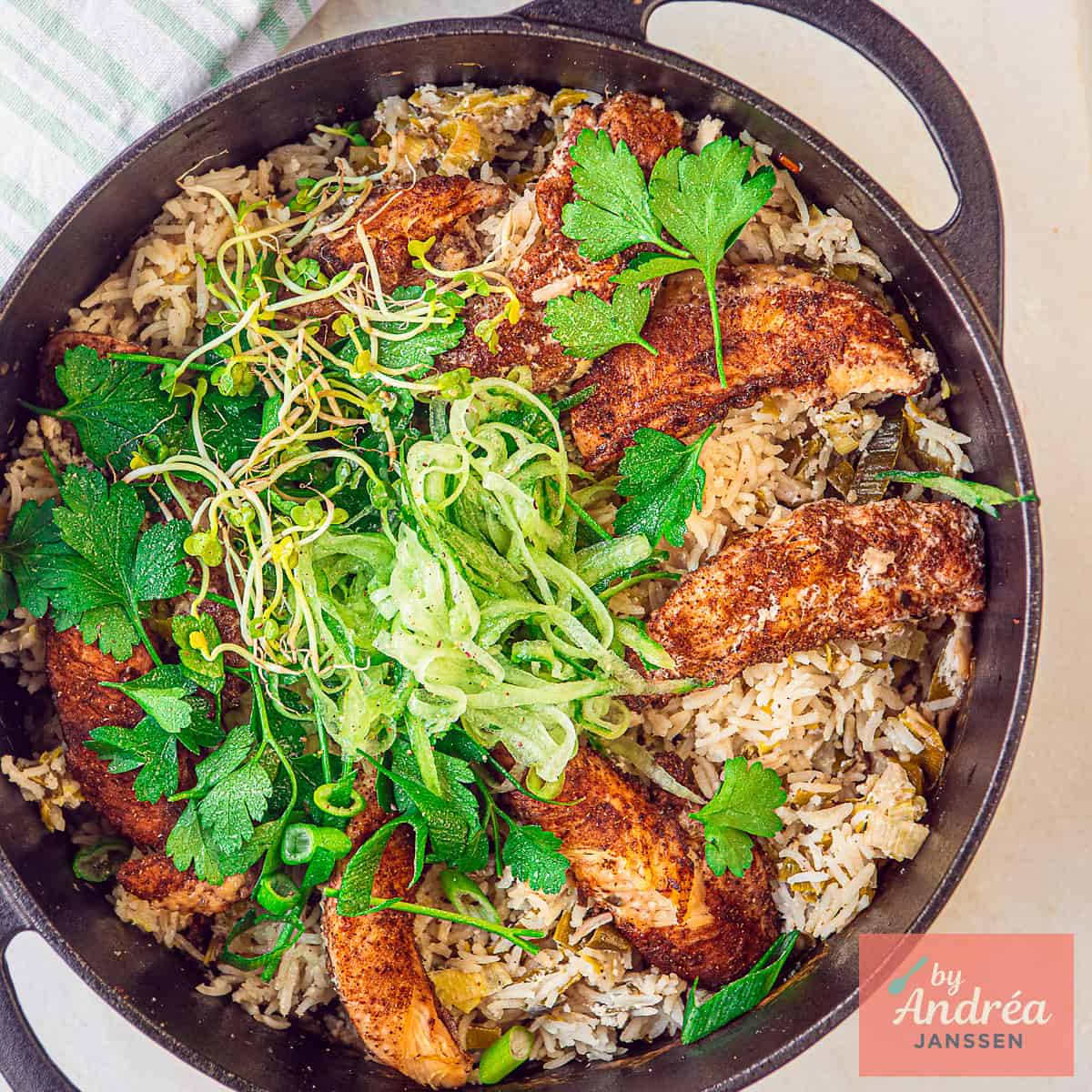 Easy One Pot Chicken and Rice with Coconut Milk