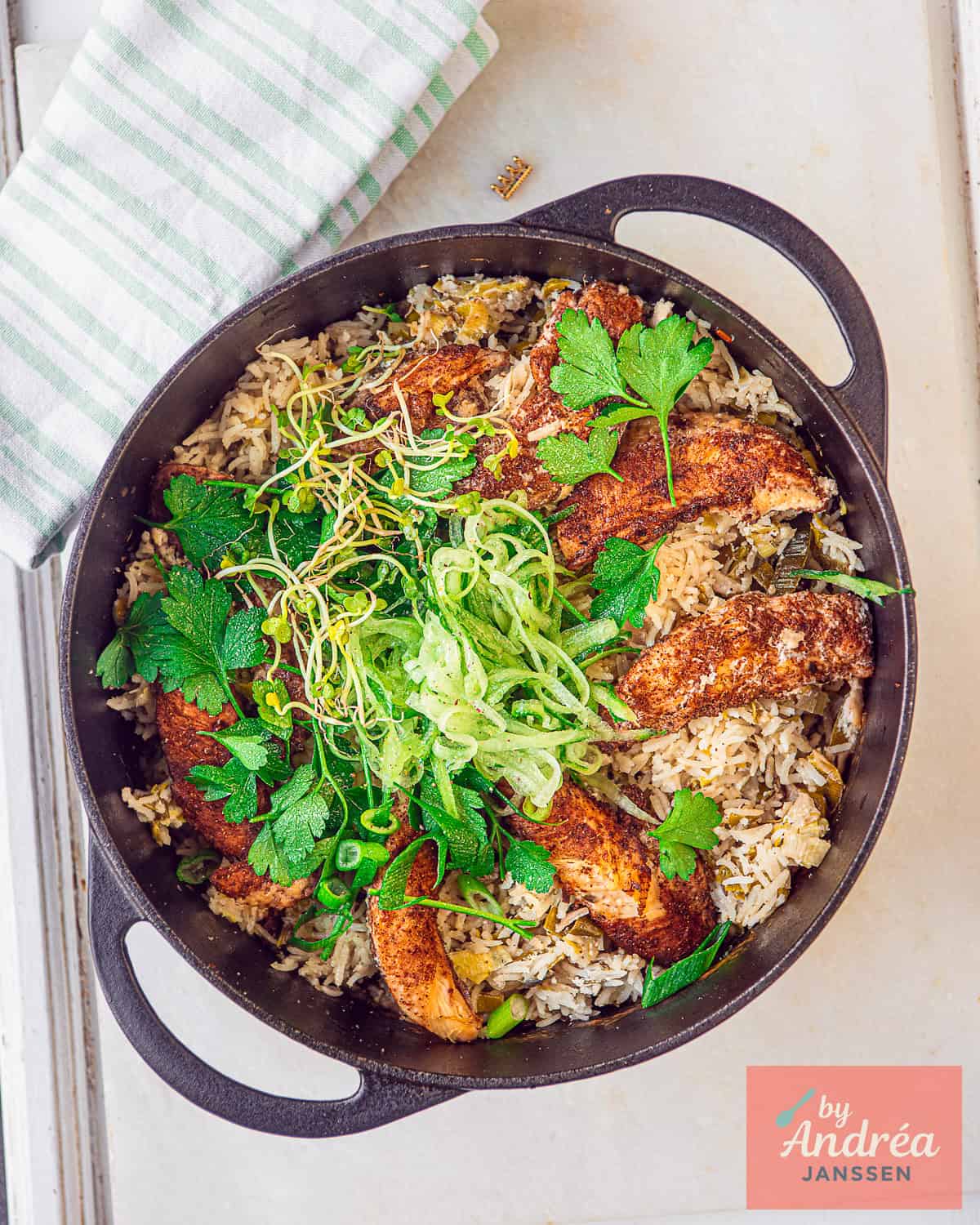 One Pot Chicken Dinner with Rice and Coconut