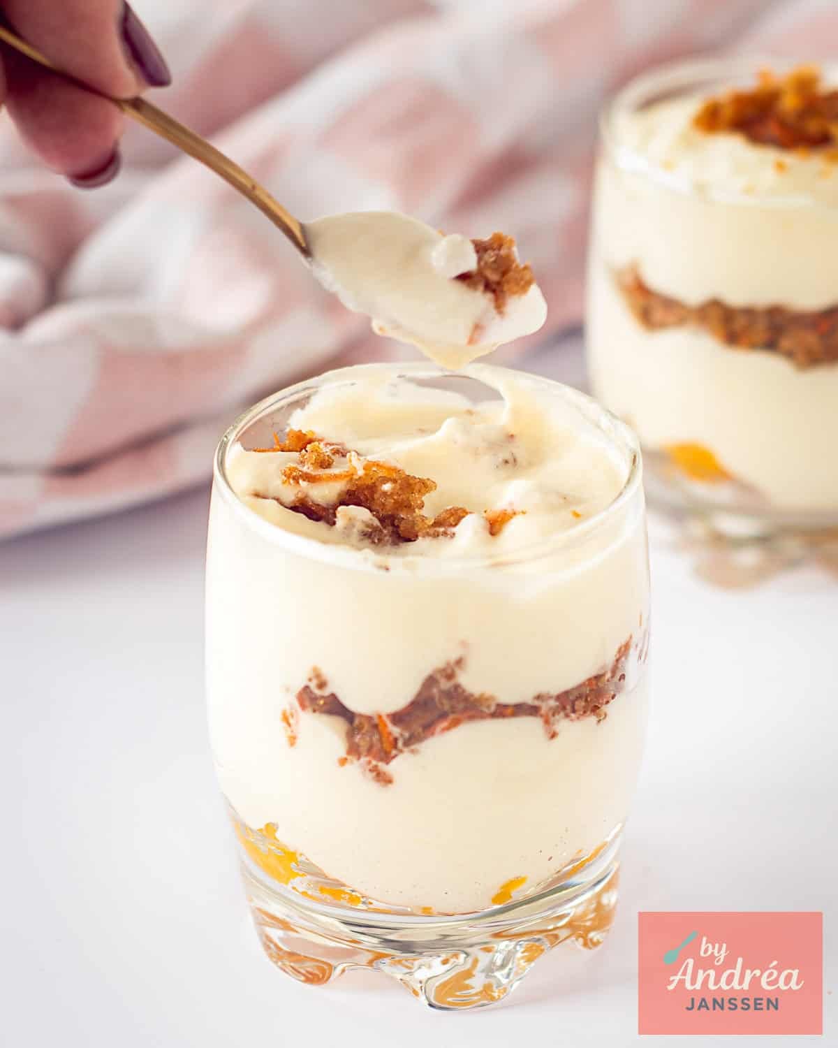 Layered Carrot Cake Parfait with White Chocolate