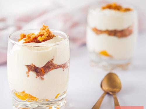 Easter Carrot Cake Parfait with White Chocolate Mousse