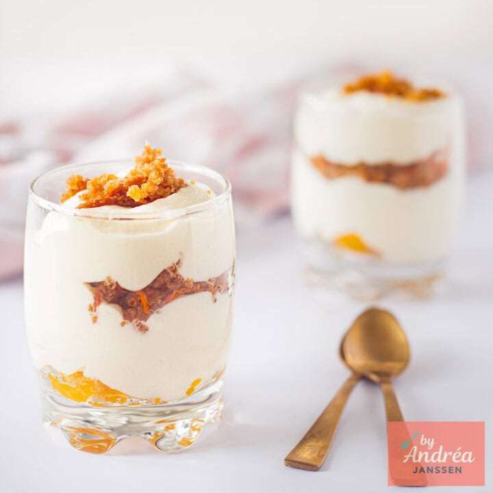 Easter Carrot Cake Parfait with White Chocolate Mousse