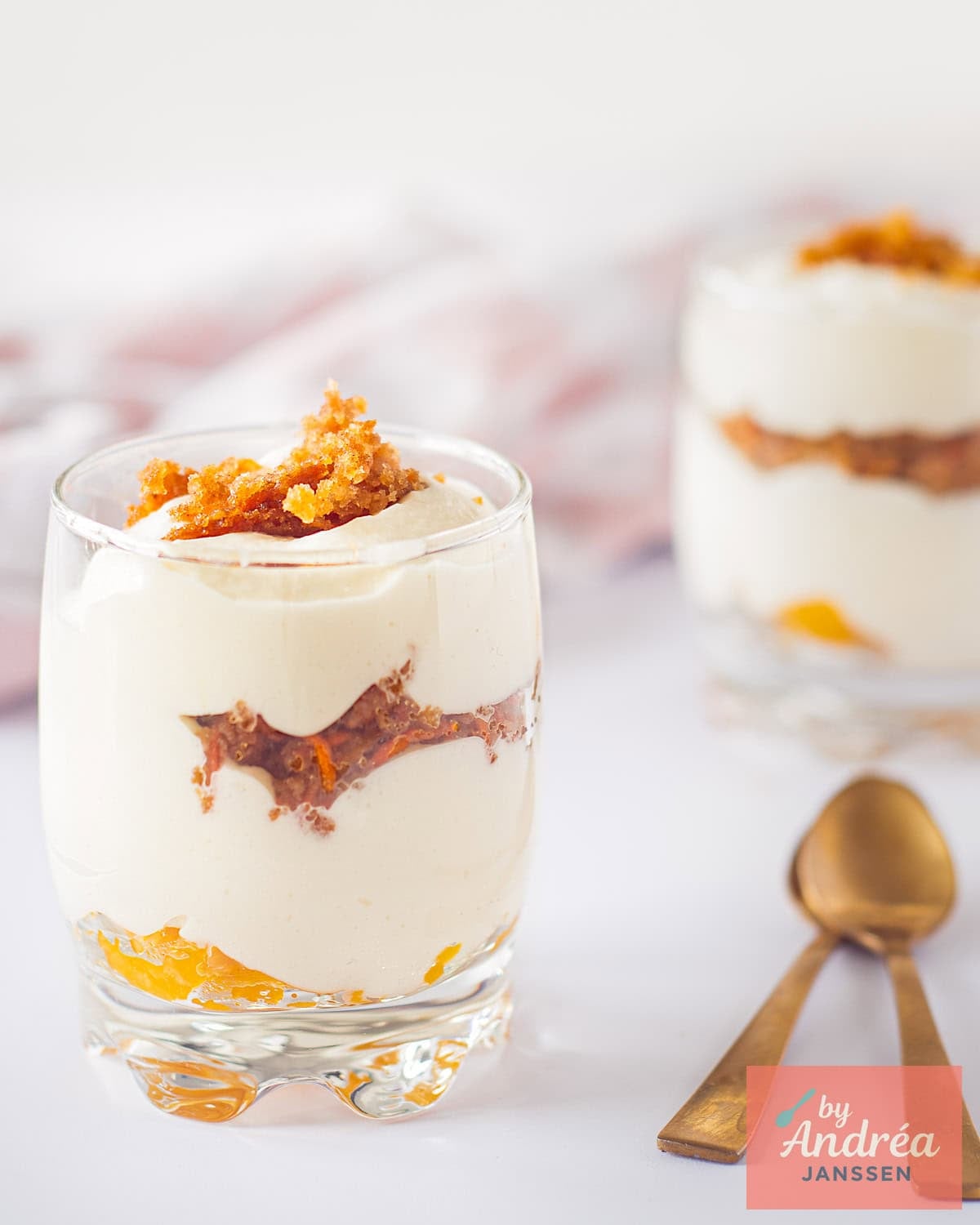 Carrot Cake Parfait with Apricot Orange Puree