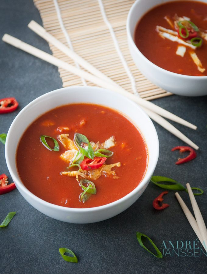 Chinese tomatensoep als bij de Chinees Chinese tomatensoep als bij de Chinees