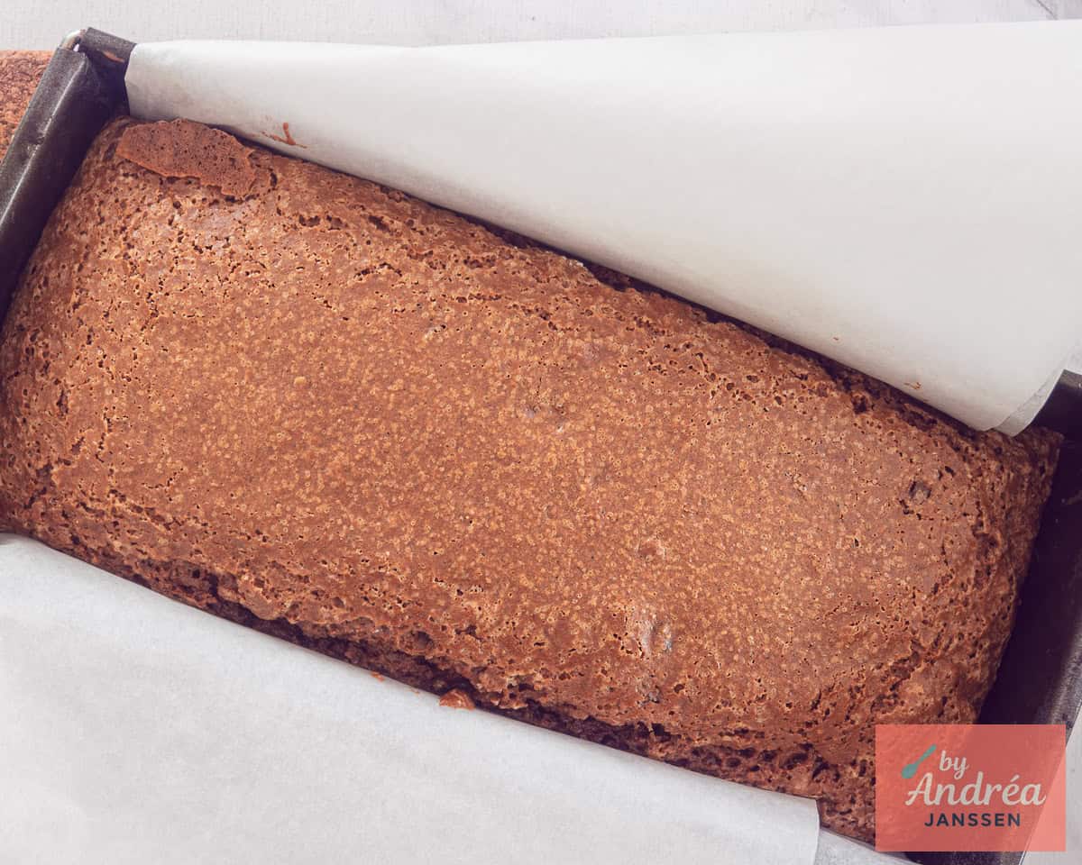 A gingerbread in a baking tin