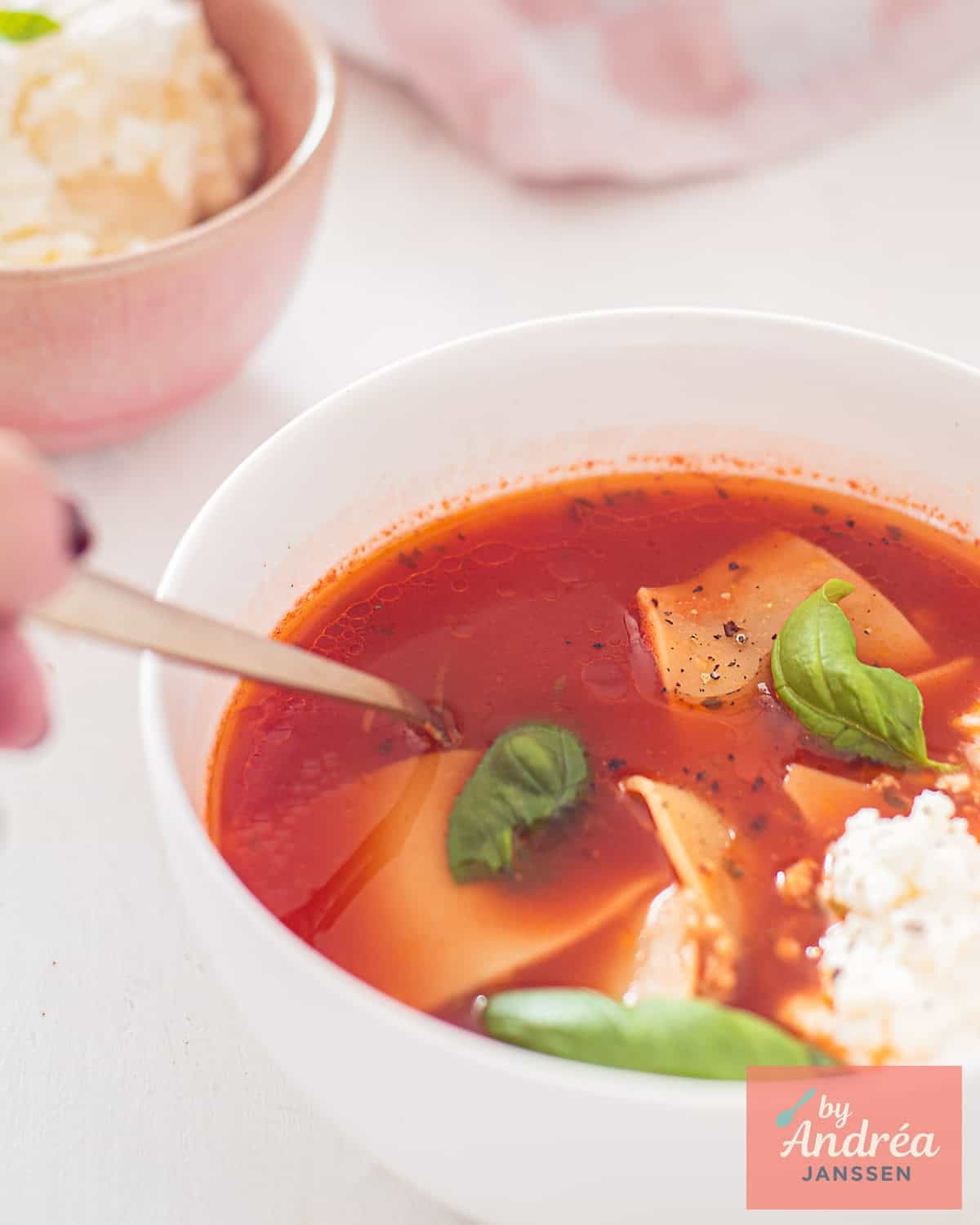 One-Pot Chicken Lasagna Soup with Ricotta