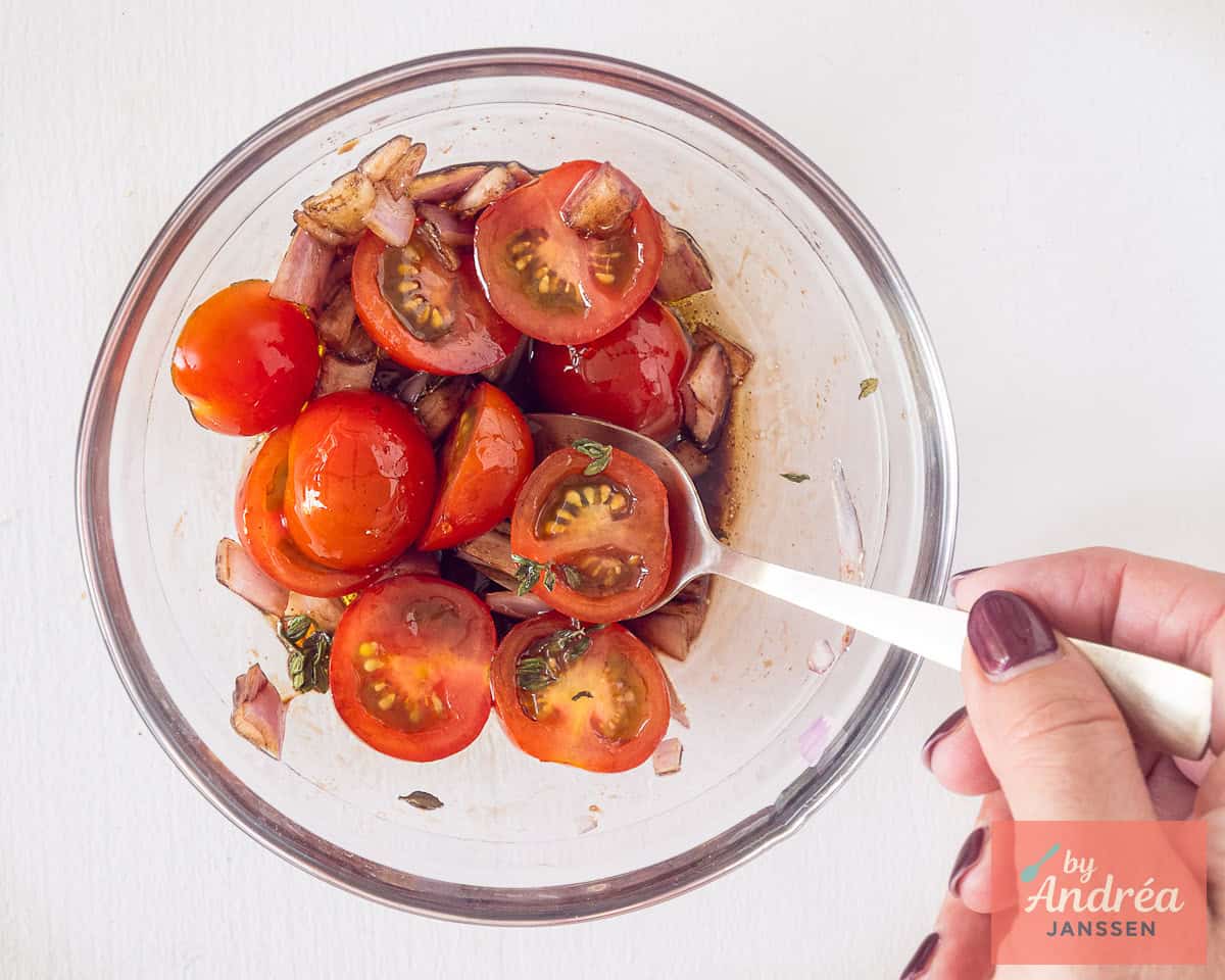 Cherry tomatoes on a marinade