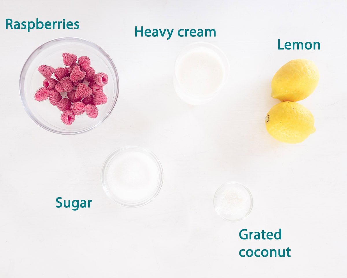 Ingredients Creamy Lemon Custard on a white background with text description of the ingredient