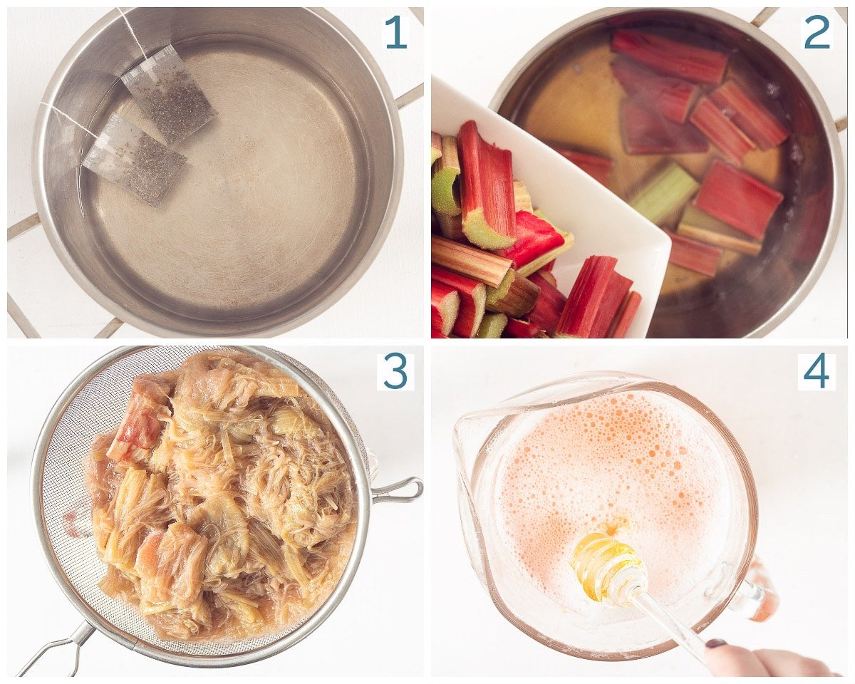 Preparation in 4 steps Rhubarb Iced Tea
