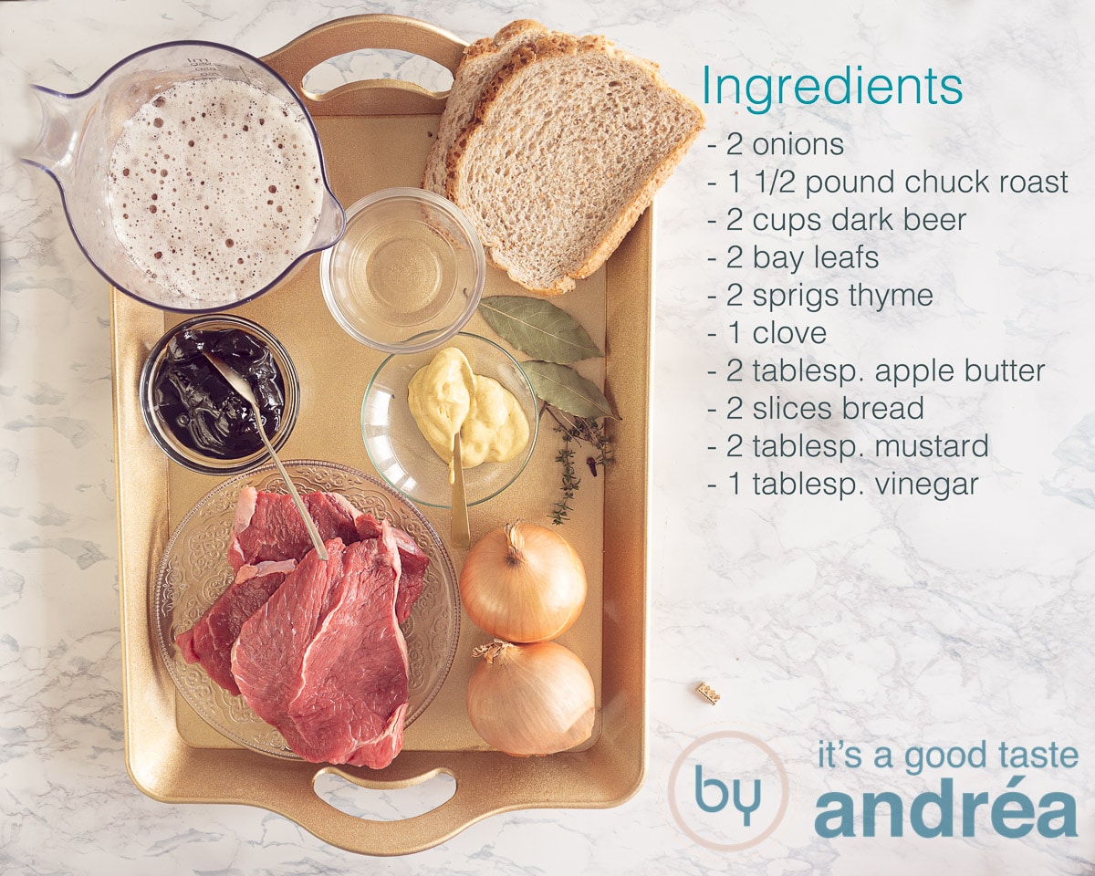 Ingredients Belgian beef stew (stoofvlees)