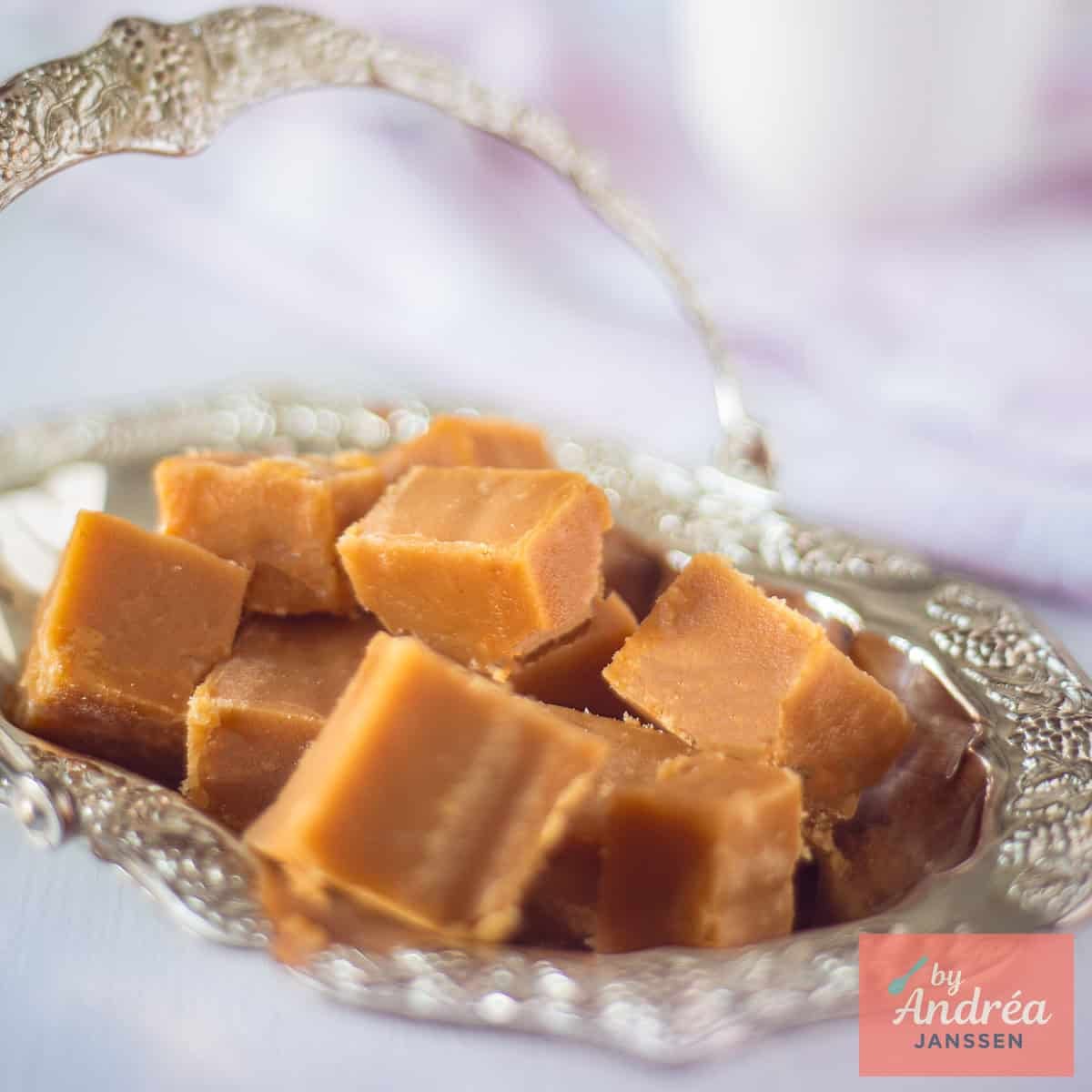 A square picture with Soft Caramel Fudge Bites