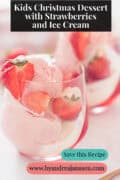 Part of two glasses with Festive Strawberry Christmas Jelly Dessert for Kids