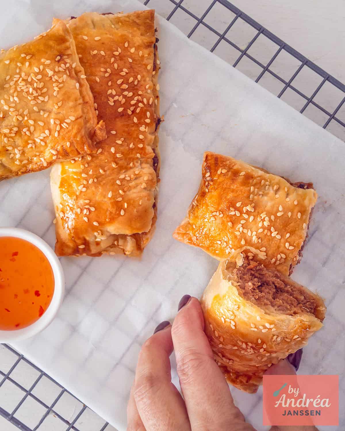 Asian Style Sausage Rolls With Puff Pastry