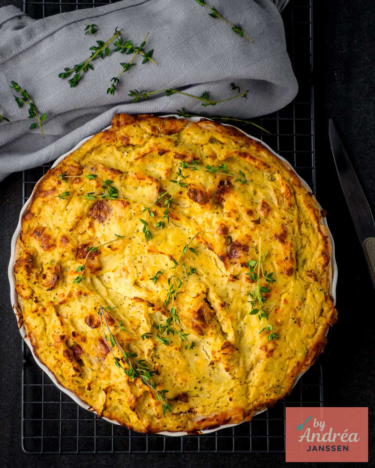 Broccoli Cauliflower Quiche in Puff Pastry